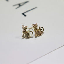 Load image into Gallery viewer, 14k Gold Plated Delicate Butterfly Cat Earrings-Furbaby Friends Gifts