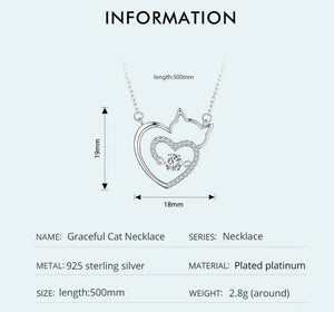 925 Silver Cat Heart Pendant & Necklace-Furbaby Friends Gifts