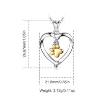 Load image into Gallery viewer, 925 Sterling Silver &amp; 18K Gold Plated Pet Footprint Pendant Necklace-Furbaby Friends Gifts