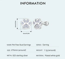 Carregar imagem no visualizador da galeria, 925 Sterling Silver &amp; Gold Opal Paw Stud Earrings-Furbaby Friends Gifts