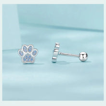 Charger l&#39;image dans la galerie, 925 Sterling Silver &amp; Gold Opal Paw Stud Earrings-Furbaby Friends Gifts