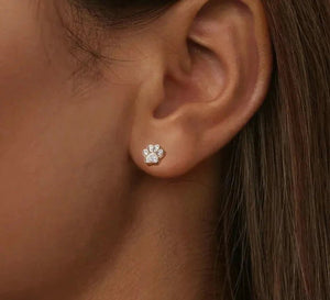 925 Sterling Silver & Gold Opal Paw Stud Earrings-Furbaby Friends Gifts