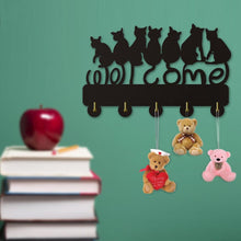 Load image into Gallery viewer, &#39;A Kitty Welcoming&#39; Wooden Coat Rack-Furbaby Friends Gifts