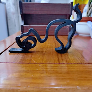 Abstract Black Cat Wooden Sculpture-Furbaby Friends Gifts