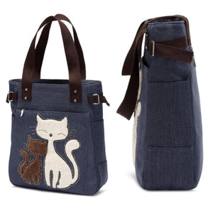 Adorable Canvas Cat Tote Bag-Furbaby Friends Gifts