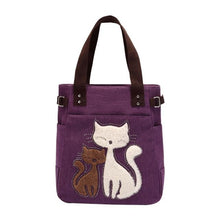 Carica l&#39;immagine nel visualizzatore di Gallery, Adorable Canvas Cat Tote Bag-Furbaby Friends Gifts