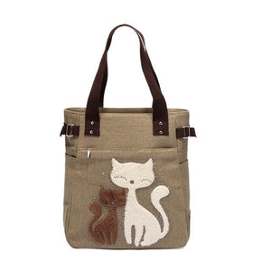 Adorable Canvas Cat Tote Bag-Furbaby Friends Gifts