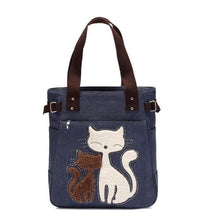 Load image into Gallery viewer, Adorable Canvas Cat Tote Bag-Furbaby Friends Gifts