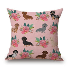 Carica l&#39;immagine nel visualizzatore di Gallery, Adorable Dachshund Linen Cushion Covers-Furbaby Friends Gifts