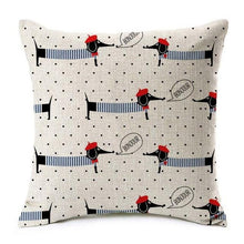 Laden Sie das Bild in den Galerie-Viewer, Adorable Dachshund Linen Cushion Covers-Furbaby Friends Gifts