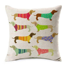 Cargar imagen en el visor de la galería, Adorable Dachshund Linen Cushion Covers-Furbaby Friends Gifts