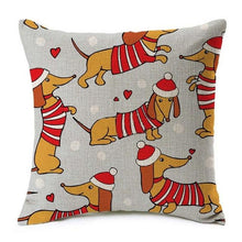 Afbeelding in Gallery-weergave laden, Adorable Dachshund Linen Cushion Covers-Furbaby Friends Gifts