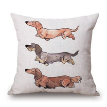 Carregar imagem no visualizador da galeria, Adorable Dachshund Linen Cushion Covers-Furbaby Friends Gifts