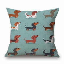 Cargar imagen en el visor de la galería, Adorable Dachshund Linen Cushion Covers-Furbaby Friends Gifts