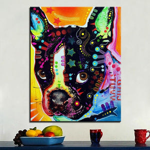 Bashful French Bulldog Canvas Oil Print-Furbaby Friends Gifts