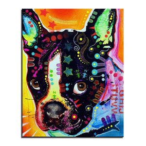 Bashful French Bulldog Canvas Oil Print-Furbaby Friends Gifts