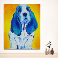 Basset Hound Canvas Oil Print-Furbaby Friends Gifts
