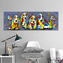 Laden Sie das Bild in den Galerie-Viewer, Basset Puppies Canvas Oil Print-Furbaby Friends Gifts
