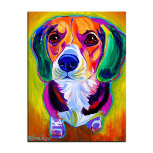 Beagle Canvas Oil Print-Furbaby Friends Gifts