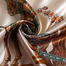 Carregar imagem no visualizador da galeria, Beautiful Equestrian Print Silk Scarves-Furbaby Friends Gifts