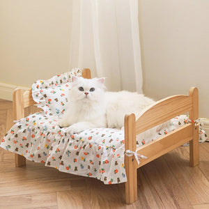 Beautiful Hand Carved Wooden Cat Bed-Furbaby Friends Gifts