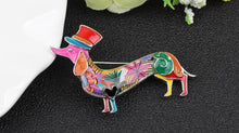 Charger l&#39;image dans la galerie, Bespoke, Hand-Painted Enamel Doxie Brooches-Furbaby Friends Gifts
