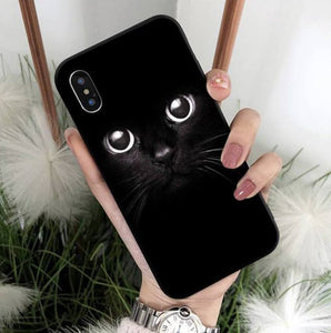 Black Cat Eyes iPhone Case-Furbaby Friends Gifts