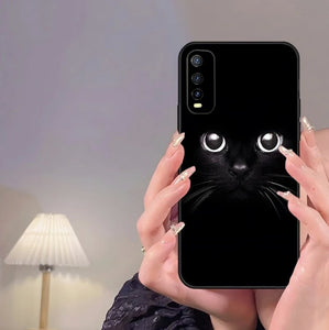Black Cat Eyes Samsung Phone Case-Furbaby Friends Gifts