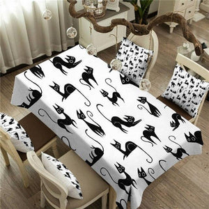 Black Cats Waterproof Tablecloth-Furbaby Friends Gifts
