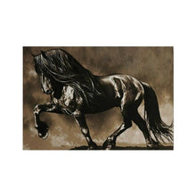 Afbeelding in Gallery-weergave laden, Black Stallion Canvas Oil Print-Furbaby Friends Gifts