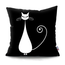 Laden Sie das Bild in den Galerie-Viewer, Black &amp; White Kitty Cushions-Furbaby Friends Gifts