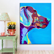 Blue Weimaraner Canvas Oil Print-Furbaby Friends Gifts