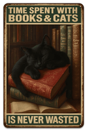 Books & Cats (Black Cat)-Furbaby Friends Gifts