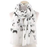 Border Collie Print Chiffon Scarf-Furbaby Friends Gifts