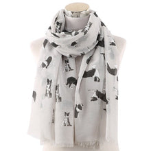 Load image into Gallery viewer, Border Collie Print Chiffon Scarf-Furbaby Friends Gifts