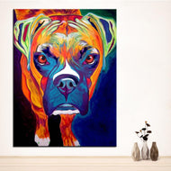 Boxer Canvas Oil Print-Furbaby Friends Gifts