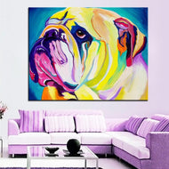 Bulldog Canvas Oil Print-Furbaby Friends Gifts