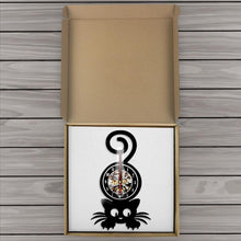 Cargar imagen en el visor de la galería, Cartoon Kitty Wall Clock: &#39;I&#39;m Here!&#39;-Furbaby Friends Gifts
