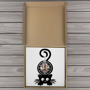 Cartoon Kitty Wall Clock: 'I'm Here!'-Furbaby Friends Gifts
