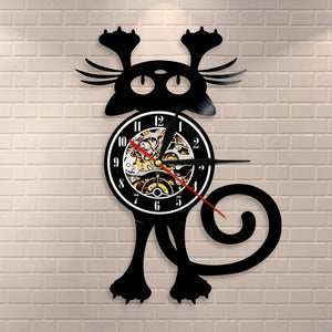 Cartoon Kitty Wall Clock: 'Oops'-Furbaby Friends Gifts