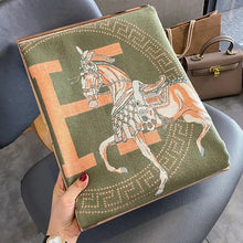 Load image into Gallery viewer, Cashmere Equestrian Print Pashmina Scarves-Furbaby Friends Gifts