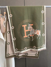Cargar imagen en el visor de la galería, Cashmere Equestrian Print Pashmina Scarves-Furbaby Friends Gifts