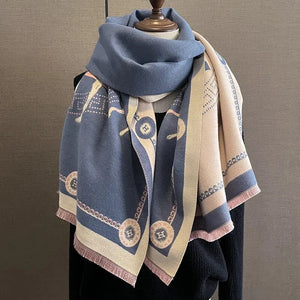 Cashmere Equestrian Print Pashmina Scarves-Furbaby Friends Gifts