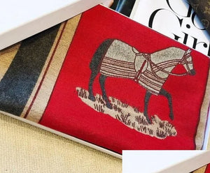 Cashmere Horse Print Pashmina-Furbaby Friends Gifts