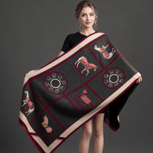 Load image into Gallery viewer, Cashmere Horse Print Pashmina Scarves-Furbaby Friends Gifts