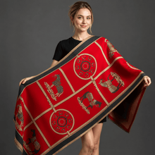 Load image into Gallery viewer, Cashmere Horse Print Pashmina Scarves-Furbaby Friends Gifts