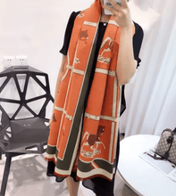 Carica l&#39;immagine nel visualizzatore di Gallery, Cashmere Horse Print Pashmina Scarves-Furbaby Friends Gifts