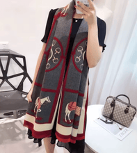 Carica l&#39;immagine nel visualizzatore di Gallery, Cashmere Horse Print Pashmina Scarves-Furbaby Friends Gifts