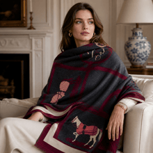 Load image into Gallery viewer, Cashmere Horse Print Pashmina Scarves-Furbaby Friends Gifts