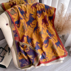 Cashmere-Soft Horse Pattern Pashmina Style Scarf/ Shawl-Furbaby Friends Gifts